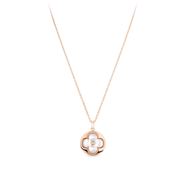 Color Blossom XL Medallion Pink Gold, White Mother-Of-Pearl and Diamond