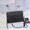 Chanel Large Classic Handbag Grained Calfskin & Silver Metal A58600