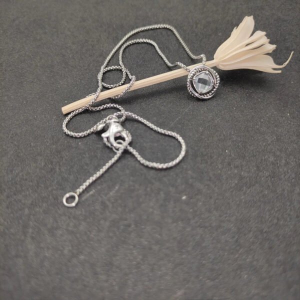 5879891D-2E09-0486-8644-A7EB5C40A67D.jpg Petite Chatelaine® Necklace Sterling Silver with White Crystal, 10mm