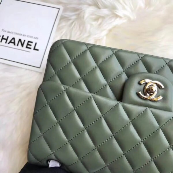 58910274-6649-0747-A5E9-C138229E9F93.jpg Chanel 1112 Green Medium Size 2.55 Lambskin Leather Flap Bag