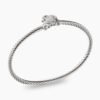 Infinity Bracelet Sterling Silver with Diamonds, 3mm - 17cm