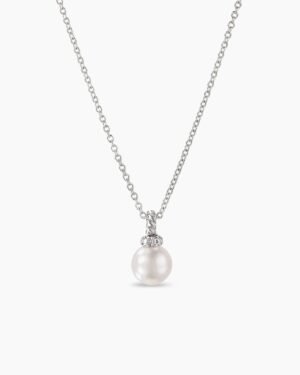 59ECC18C-8EDB-BE0D-B417-FD92D6425F8B.jpg Petite Solari Pendant Necklace 18K White Gold with Pearl and Diamonds, 11.5mm