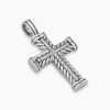 Chevron Cross Pendant Sterling Silver with Diamonds