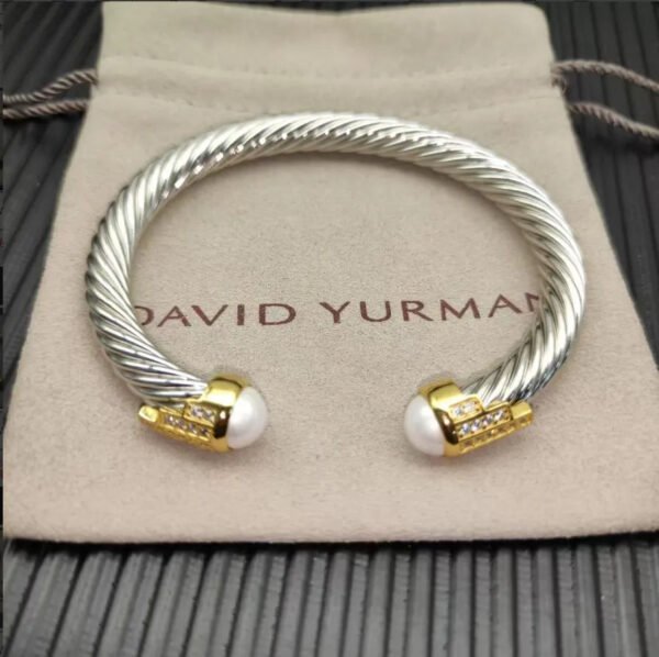 5ABFB8C9-E1A0-F533-8757-2699BA2D76F1.jpg 7mm Cable Bracelet with Pearls & Diamond Accents ??Gold Cap