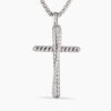 5B18372A-A3F3-DEE2-F9CD-EF73CEDDB9B3.jpg Crossover Cross Necklace Sterling Silver with Diamonds, 35.6mm