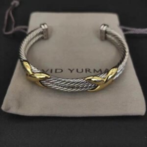 Petite X Center Station Bracelet Sterling Silver with 18K Yellow Gold, 10mm