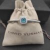 David Yurman  Sterling Silver Diamond And Blue Topaz 4mm Noblesse Cable Bracelet