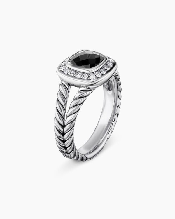 5BE7E682-A8CF-8A4A-8FC8-E7AFAA701C59.jpg Petite Albion Ring Sterling Silver with Black Onyx and Diamonds, 7mm