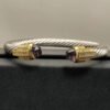 7mm Cable Bracelet with Amethyst & Diamond Accents ??Gold Cap