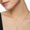 Initial Charm Necklace 18K Yellow Gold with Diamond U