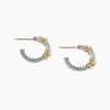 5CB9988F-E72E-014B-6E48-F4B3640EBDC7.jpg Petite Helena Wrap Hoop Earrings Sterling Silver with 18K Yellow Gold and Diamonds, 3/4in