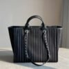 5E938BDF-AF1C-D902-8C52-38214573E9F6.jpg CHANEL Deauville 2wayTote Bag Black A66941 Cotton Leather