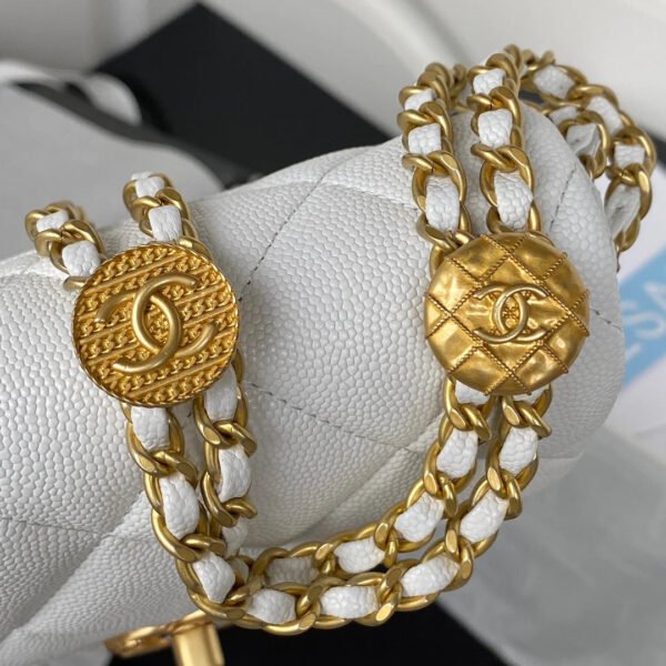 Chanel Mini Flap Bag With Top Handle Gold Hardware White For Women, Women&rsquo;s Handbags, Shoulder Bags 7.9in/20cm AS2431