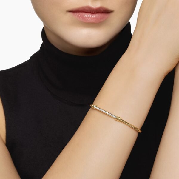 5EDDEF3A-10CC-59D0-50CA-D58B1FF8662C.jpg Petite Helena Cablespira® Station Bracelet 18K Yellow Gold with Diamonds, 3mm