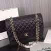 Chanel Classic Maxi Handbag Grained Calfskin & Gold Metal A01115