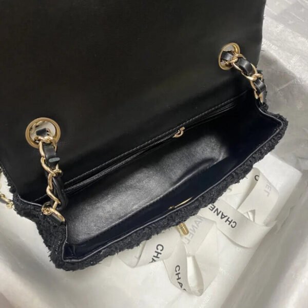 Chanel 20Cm Class-Flap Bag In Black Tweed 1116