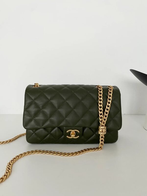 Chanel Small Flap Bag Green For Women, Women&rsquo;s Bags 8.7in/22cm