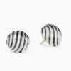 Sculpted Cable Stud Earrings Sterling Silver, 14mm