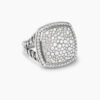 Albion&reg; Ring Sterling Silver with Pave Diamonds, 17mm