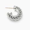 Sculpted Cable Shrimp Earrings Sterling Silver, 20.5mm