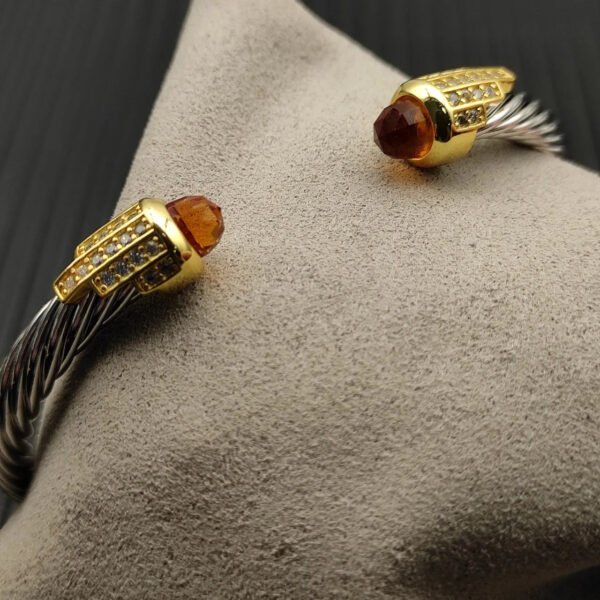 5mm Cable Bracelet with Champagne & Diamond Accents