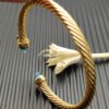 Cable Bracelet with Aquamarine & Diamond Accents  5mm