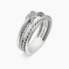 60D992C1-A027-7E45-A0BF-D7D224D3C00B.jpg X Crossover Band Ring Sterling Silver with Diamonds - 6