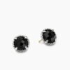 Petite Chatelaine&reg; Stud Earrings Sterling Silver with Black Onyx, 8mm