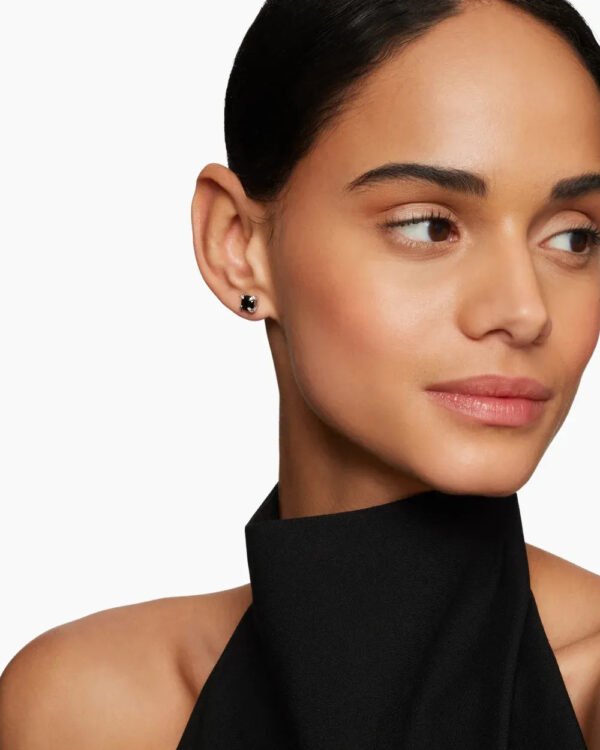 Petite Chatelaine&reg; Stud Earrings Sterling Silver with Black Onyx and Diamonds