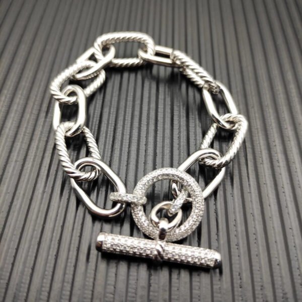 David Yurman  DY Madison Pav&eacute; Toggle Chain Bracelet in Sterling Silver