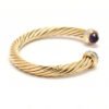Classic Cablespira&reg; Bracelet 18K Yellow Gold with Amethyst and Half Diamonds, 7mm
