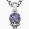 624D2596-AD23-944F-0D4C-EC5D3DD3810D.jpg Skull Amulet Full Pavé Purple Sapphires and 18K White Gold, 14mm