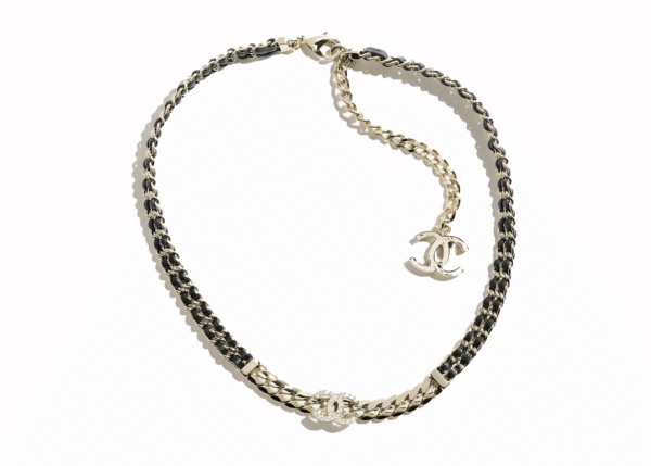 62C16037-040D-A522-0D95-DC3D0DCD4158.png Double C Necklace Gold/Black/Crystal