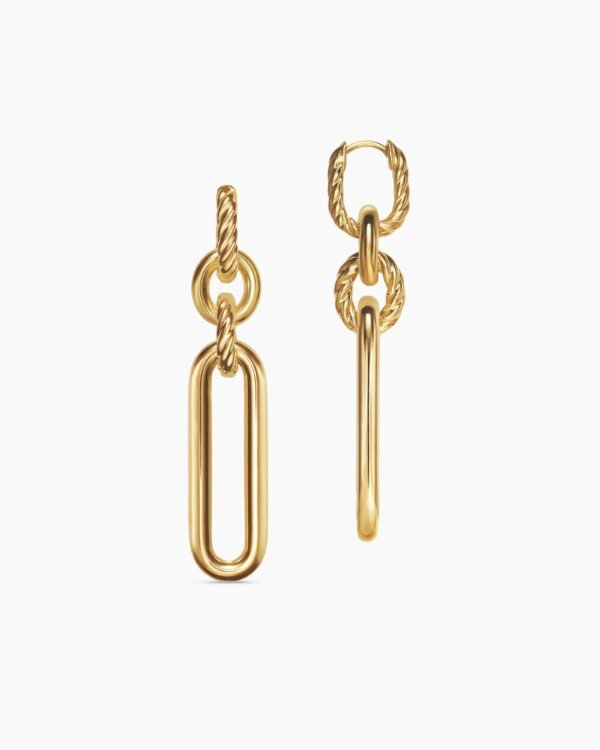 Lexington Double Link Drop Earrings 18K Yellow Gold, 53mm