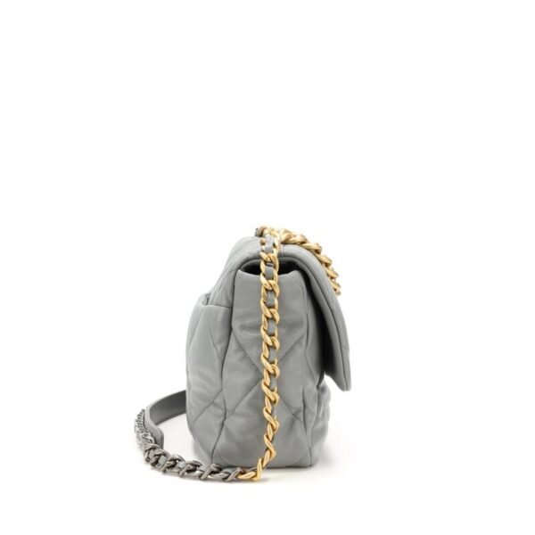 Lambskin Quilted Medium Chanel 19 Flap Dark Grey