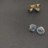 Infinity Stud Earrings Sterling Silver with Blue Topaz, 13mm