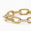 DY Madison&reg; Chain Bracelet 18K Yellow Gold with Diamonds