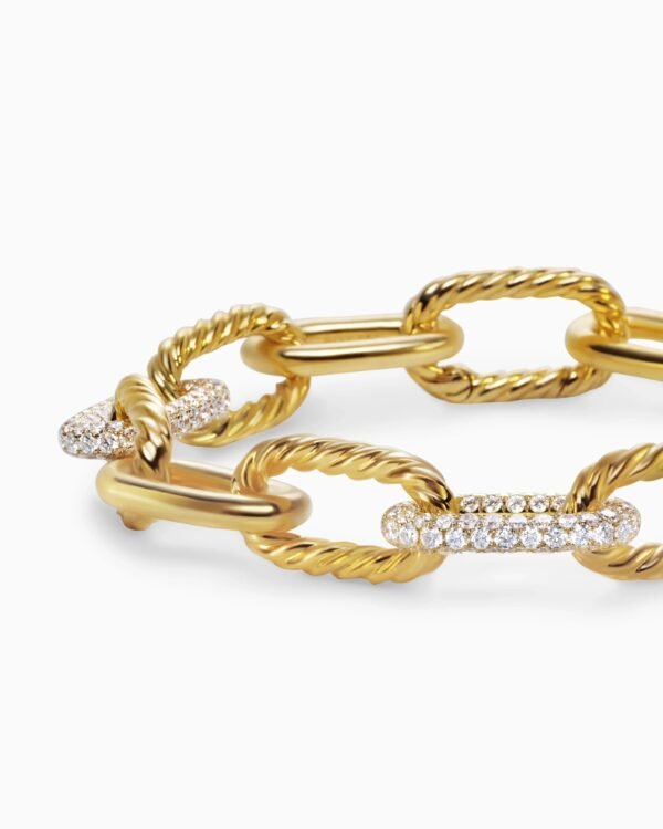 DY Madison&reg; Chain Bracelet 18K Yellow Gold with Diamonds