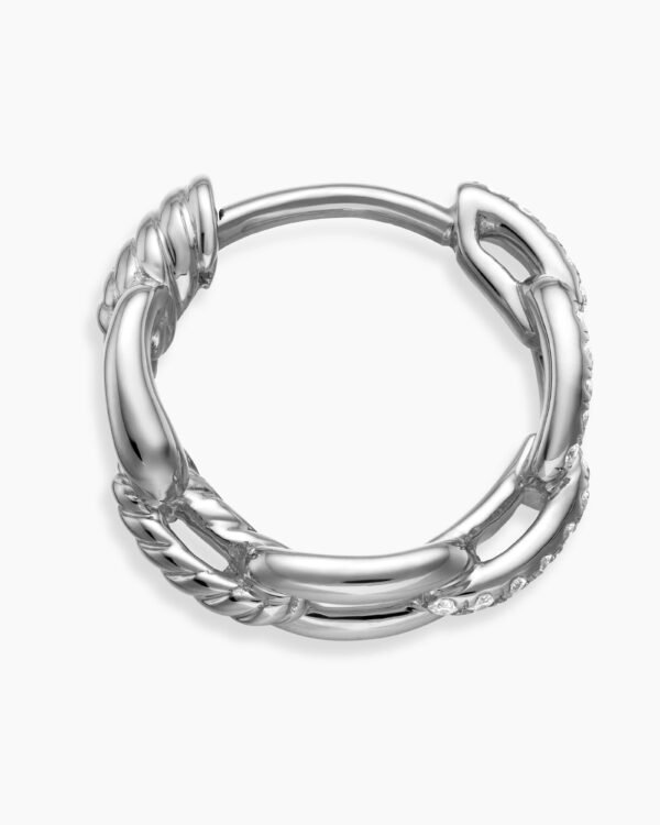6465579A-7E27-95E3-985B-7ECB264917C4.jpg Stax Chain Link Huggie Hoop Earrings 18K White Gold with Diamonds, 24mm