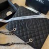 Chanel Grand Shopping Tote Black Caviar Silver Hardware