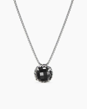 64AF15D8-FF54-52A3-47AB-38374B2A72C4.jpg Petite Chatelaine Necklace Sterling Silver with Black Onyx, 10mm