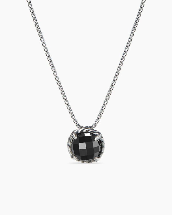 64AF15D8-FF54-52A3-47AB-38374B2A72C4.jpg Petite Chatelaine Necklace Sterling Silver with Black Onyx, 10mm