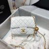 Chanel Mini Flap Bag With CC Ball On Strap White For Women, Women&rsquo;s Handbags, Shoulder And Crossbody Bags 6.7in/17cm AS1786