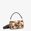 Baguette Multicolor canvas bag with FF embroidery - 26*16cm