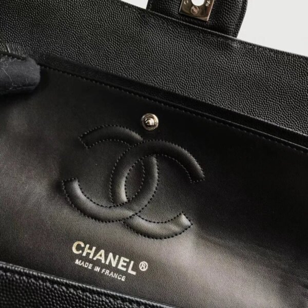 Chanel Chevron Caviar Calfskin Class-Flap Bag A01112 Black