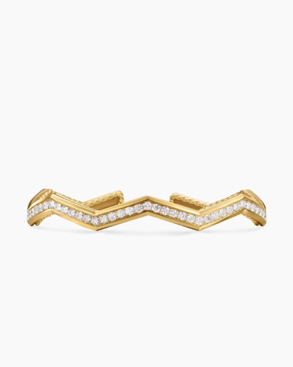 67153D78-FC43-6035-A19E-DF829411439B.jpg Zig Zag Stax??Cuff Bracelet 18K Yellow Gold with Diamonds, 5mm
