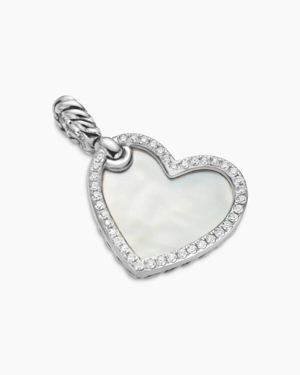 67573230-A875-C8B1-8683-E64CB282B1CA.jpg DY Elements® Heart Amulet Sterling Silver with Mother of Pearl and Diamonds