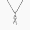 Cable Collectibles&reg; Ribbon Necklace Sterling Silver with Pink Sapphires, 24.4mm