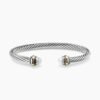 Classic Cable Bracelet Sterling Silver with 14K Yellow Gold and Pearls, 5mm