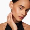 Pearl and Pav&eacute; Solari Drop Earrings Sterling Silver with Pearls and Diamonds, 18.4mm